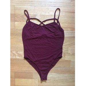SheIn Maroon Red Bodysuit
